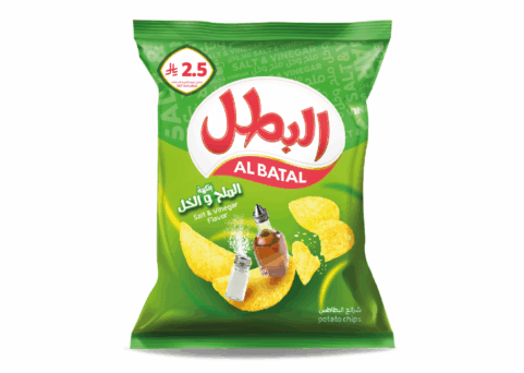 بطاطس البطل بنكهة الملح والخل